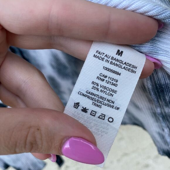 Garage size medium tie dye grey blue open front tie cardigan - Picture 3 of 5